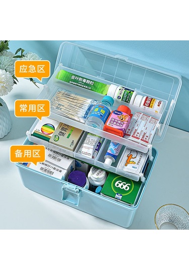 Samdoo Büyük Kapasiteli Ev Tipi Sağlık Kutusu, Çok Katlı Plastik İlaç Saklama Kutusu, Taşıma Koluyla Taşınabilir Beyaz Büyük Boy Beyaz