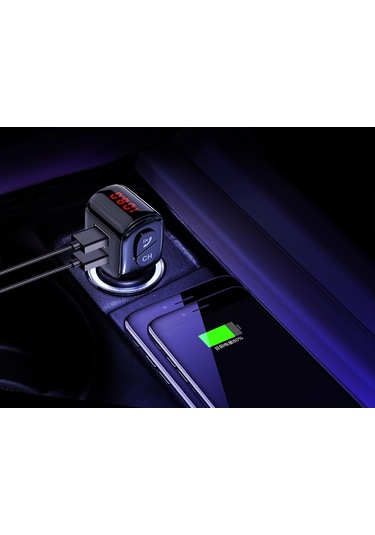 Cbtx Çift Usb Eller Serbest Araç Fm Verici Bluetooth 5.0 Kablosuz U Disk Mp3 Çalar