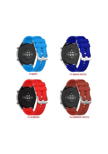 Huawei Watch Gt 2E Kordon 22 Mm Kayış Klasik Silikon Strap K23