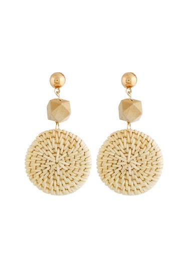 E2002-14 Prongs+big Circle Bamboo Vine Handmade Woven Earrings Bosomia Style Earrings Gümüş