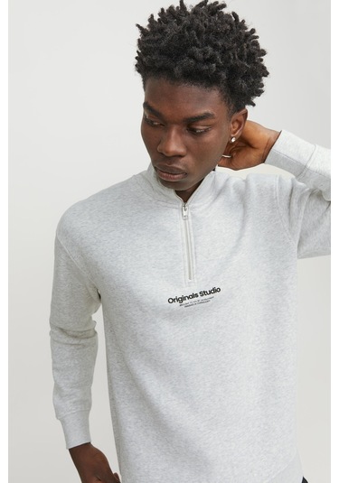 Jack & Jones Erkek Sweat 12241777 Açık Gri