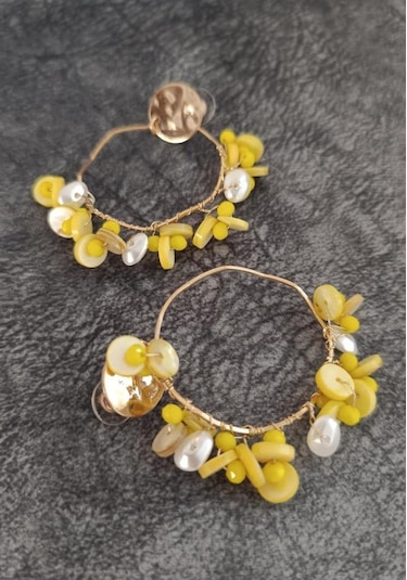 Küpe Otantik Doğal Taş Halka Sallantılı Küpe Nişan Düğün Kadın Takı Hediye Çok Renkli