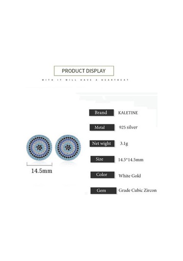 925 Ayar Gümüş Nazar Küpe Kadınlar Için Mavi Taş Cz Kristal Şanslı Türkiye Saplama Küpe Takı Moda Saplama Küpe Altın - Gümüş