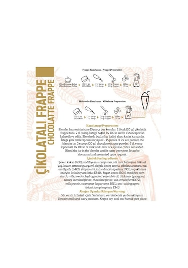 Oze Çikolatalı Frappe Tozu 250 G