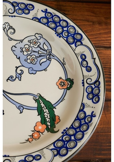 Karaca x Ömür Akkor İznik Hatai Servis Tabağı 26 cm