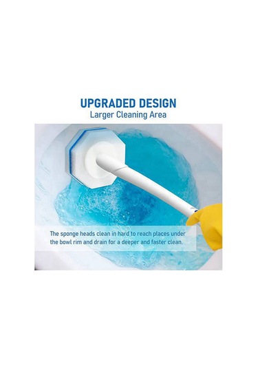 Geliştirilmiş Tuvalet Fırçası Çubuğu Tek Kullanımlık Tuvalet Temizleme Çubuğu Başlığı Beyaz