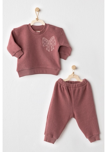 Kız Bebek Takım 2 Parça Set Casual Ac26200 Gül Kurusu