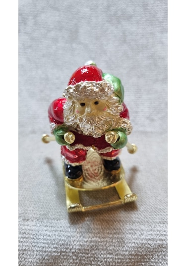 Zirkon Taşlı Emaye Noel Baba Kutu Biblo 001