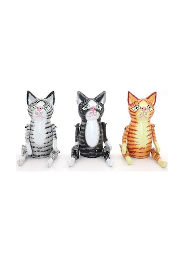 Büro Ev Ofis Dekoru İçin Hediyelik Ahşap Sallanan Kedi