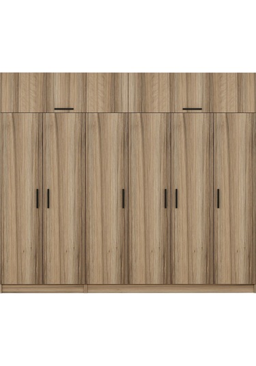 Minar Kale 6 Kapaklı 2 Ç Dolap Ve Yüklük Dore 255cm Ceviz