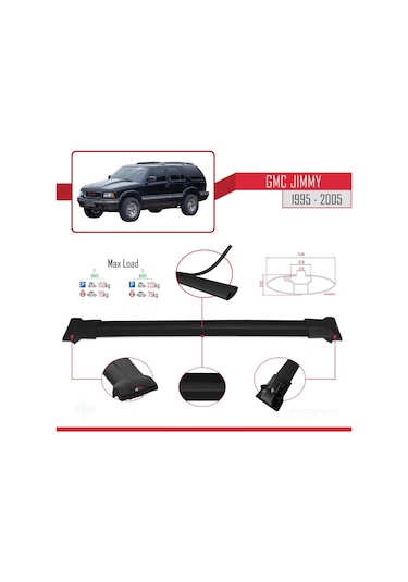 Gmc Jimmy 1995-2005 Arası İle Uyumlu Fly Model Ara Atkı Tavan Bar
