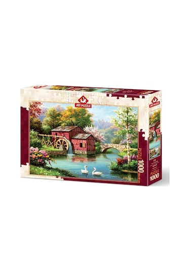 Art Kırmızı Eski Değirmen Puzzle - 1000 Parça