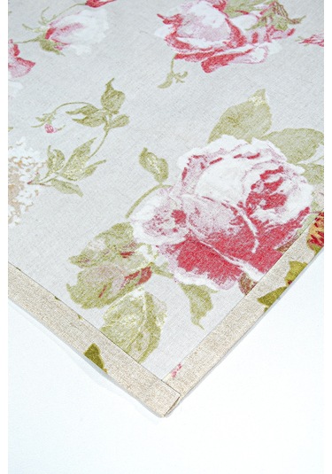 Maira Halkalı Fon Perde Güllü 140x270 Bej