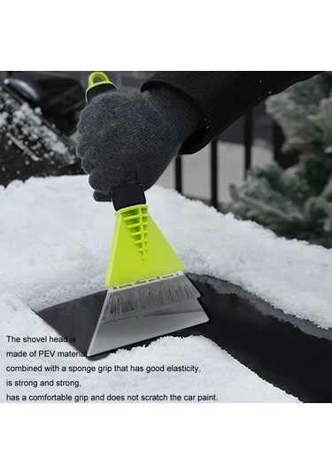 Sones Araç Buz Çözücü Süpürme Fırçalı Kürek Kırmızı