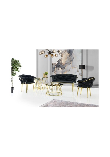 Erezogullari_Mobilya Modern Bekleme Odası Ofis Oturma Grubu Mobilyası Çay Seti 2+1+1