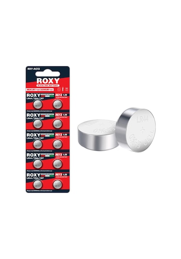 Roxy Rxy-ag13 Lr44/1154/357 1.5 Volt Alkaline Düğme Pil 10lu Paket 4741