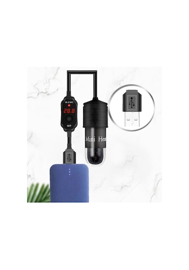 Eastmeeetwest--mini Akvaryum Balık Tankı Isıtıcı Dijital Ekran Kaplumbağa Tankı Led Isıtma Çubuğu