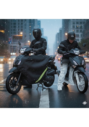 Honda Dio & Spacy Uyumlu Scooter Diz Örtüsü Su Ve Rüzgar Geçirmez, Termal İç Astarlı Siyah