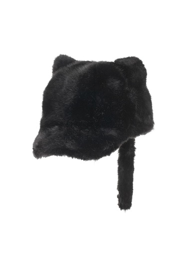 Suyutti K24440-06-001 Bayan Kürklü Siperli Şapka Siyah