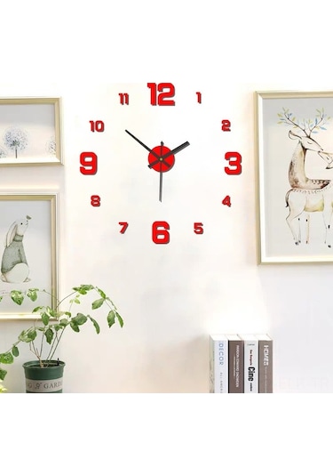 Ulzyvf Yaratıcı Dijital Gece Lambası Saat Kişiselleştirilmiş Ev Dıy Duvar Saati Renkli Akrilik Duvar Saati 40cm Renkli