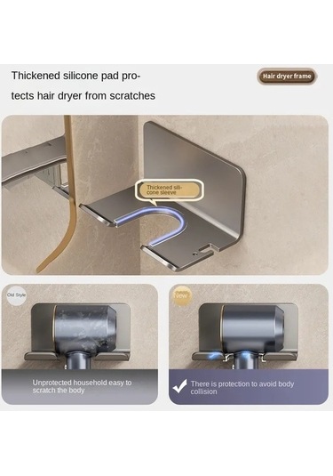 Maoyaya Saç Kurutma Makinesi Tutucu, Banyo Saç Düzleştirici Standı, Çok Renkli Tırnak Seti Çok Renkli