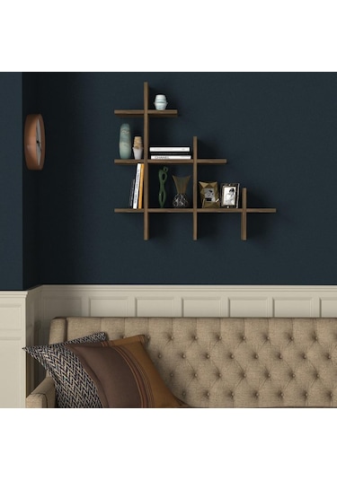 Dekorister Juke Duvar Rafı Ceviz