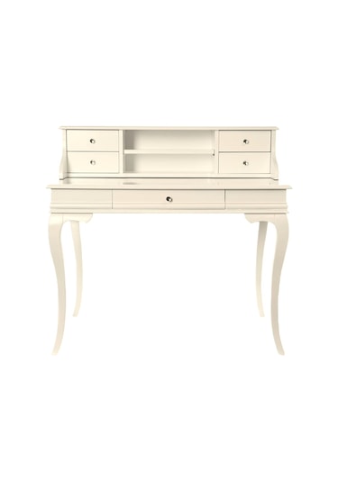 Wooding 100 Cm Çekmeceli Masif Krem Lake Raflı Çalışma Masası Krem