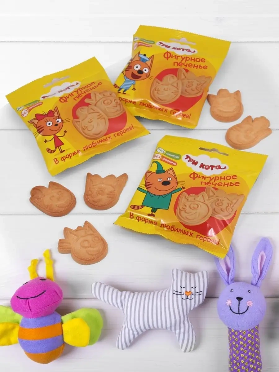 Sladkaa Skazka Şekilli Kurabiye Üç Kedi Paketinde, 20g X 12 Adet. 38425642