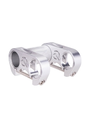 Bicycle Double Stem For 25.4mm Handlebar - Aluminum Alloy, 90g Lightweight, Hollow Design, Adjustable Riding Posture, White