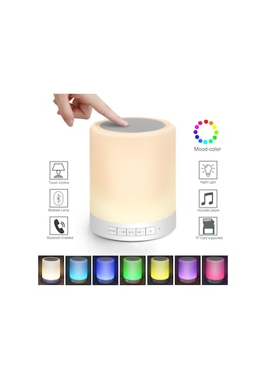 Platoon CL-671 Rengarenk Dokunmatik Gece Lambası Özellikli Bluetooth Hoparlör