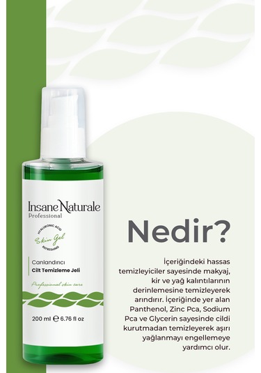 Insane Naturale Arındırıcı Ve Canlandırıcı Yüz Temizleme Jeli 200 ML