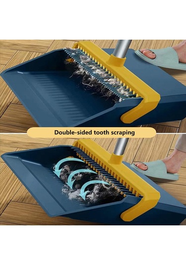 Sones Çift Taraflı Diş Kazıma Süpürge Ve Faraş Seti, Stil: Manyetik Mavi