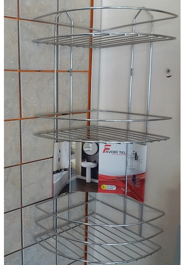 Banyo Köşelik Şampuanlık Krom Kaplama Paslanmaz Çok Renkli