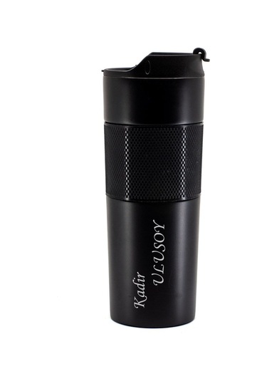 Hediye Vakti Kişiye Özel Mustafa Kemal Atatürk İmzalı French Press Termos 1 L Siyah