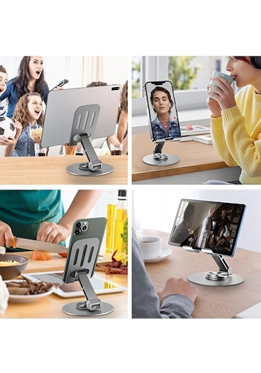 Katlanabilir Ve Ayarlanabilir Metal Telefon Tutucu Stand 360 Döne
