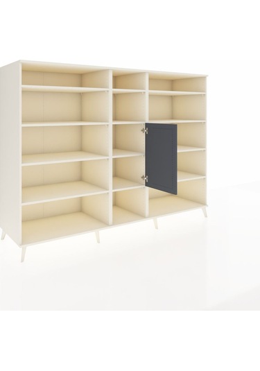 Kronos Dolap 12 Raflı Tek Kapaklı 220x59x163 Aytaşı-antrasit/ayt Aytaşı-antrasit/aytaşı