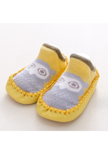 Uıowoo Bebek Yer Çorapları-kaymaz Yumuşak Tabanlı, 0 Pamuk, Sevimli Hayat Desenli - İlk Adım Ve Ev İçim Kullanım İçin Pd004 - Sarı Baykuş