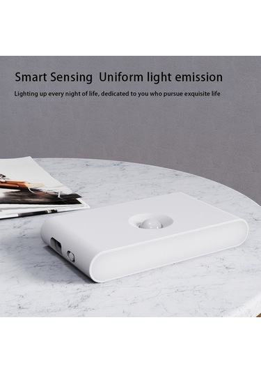Pazly Akıllı Sensörlü Gece Lambası Led Gövde Kızılötesi Tip-c Beyaz Renk Diğer