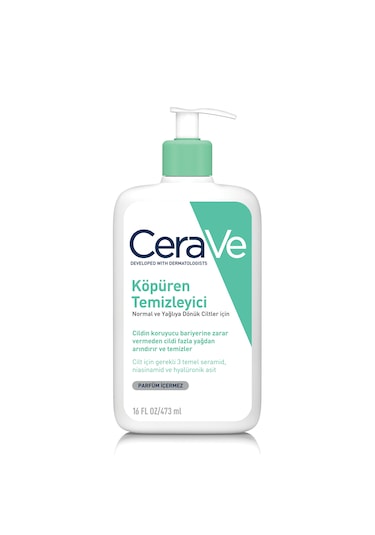 Cerave Normal ve Yağlıya Dönük Ciltler için Köpüren Temizleyici 473 ML