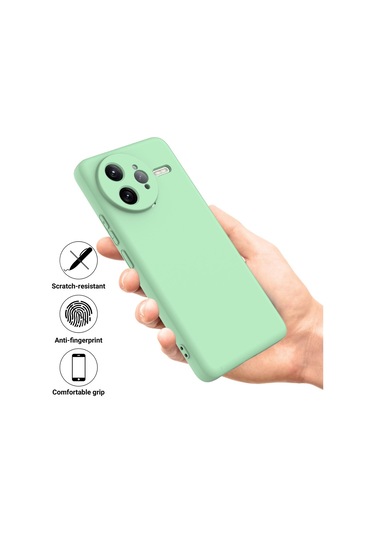 Xiaomi Poco F7 Ultra Düz Renk Sıvı Silikon Damlamaz Tam Kapsama Telefon Kılıfı Yeşil