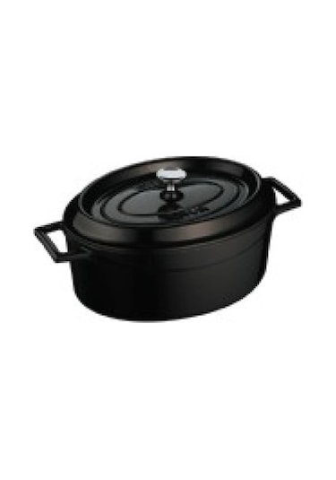 Lava Trendy Oval Döküm Demir Tencere 21X27 CM Siyah