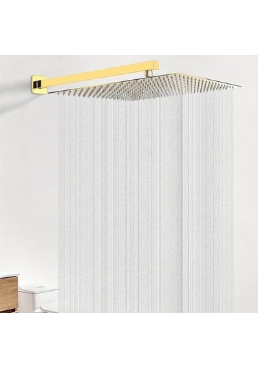 Fastbuy Challenger Altın 40cm Ayarlanabilir Yağmur Duş Kolu Ptfe Contalı Sızdırmaz 304 Paslanmaz Çelik Altın Altın