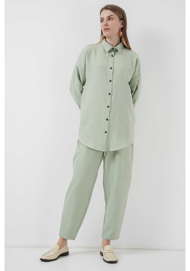 Gabria Keten Ön Düğmeli Takım Mint