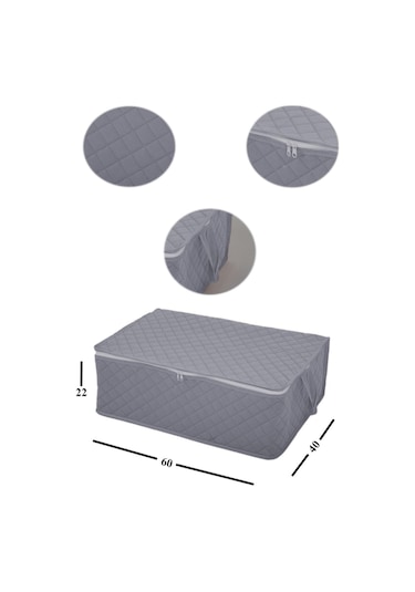 Adarya Home 5 Adet Bazaaltı Hurç 60 x 40 x 22 - Büyük Boy Baza Hurcu -  Antrasit