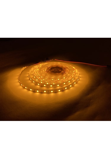 3 Çipli 5 Mt Amber Şerit Led + 12V Adaptör Tak Çalıştır Aç Kapa
