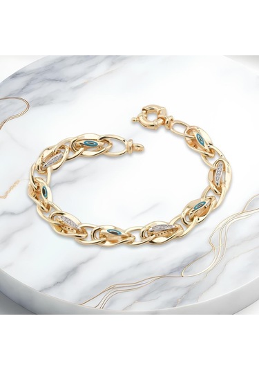 Altın Model 925 Ayar Gümüş Hallow Bileklik