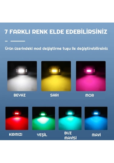 USB Şarjlı LED Bisiklet Arka Stop Uyarı İkaz Işığı 2 Adet Çok Renkli