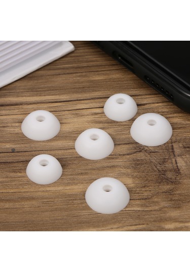 Kosona Bt Kulaklıklar İçin 3.0mm İç Çaplı Silikon Uyum, Gürültü Yalıtımı, S-m-l 3 Çift 6 Adet Beyaz