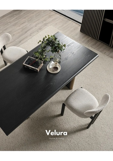 Alaca Yemek Odası Takımı Yemek Masası + 4 Adet Sandalye Siyah