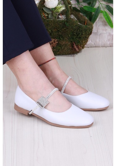 Fort 01-625 Soft Taş Toka Detaylı Rahat Kadın Babet Ten